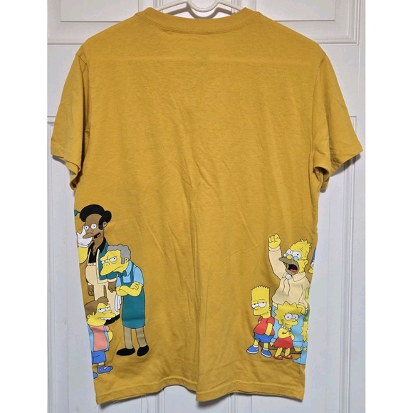 The Simpsons Shirt AOP Wrap Around Embroidered Logo Mens Size Medium Yellow - Picture 4 of 5
